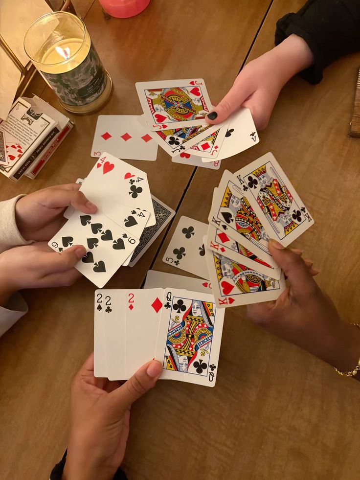 Card game around a table